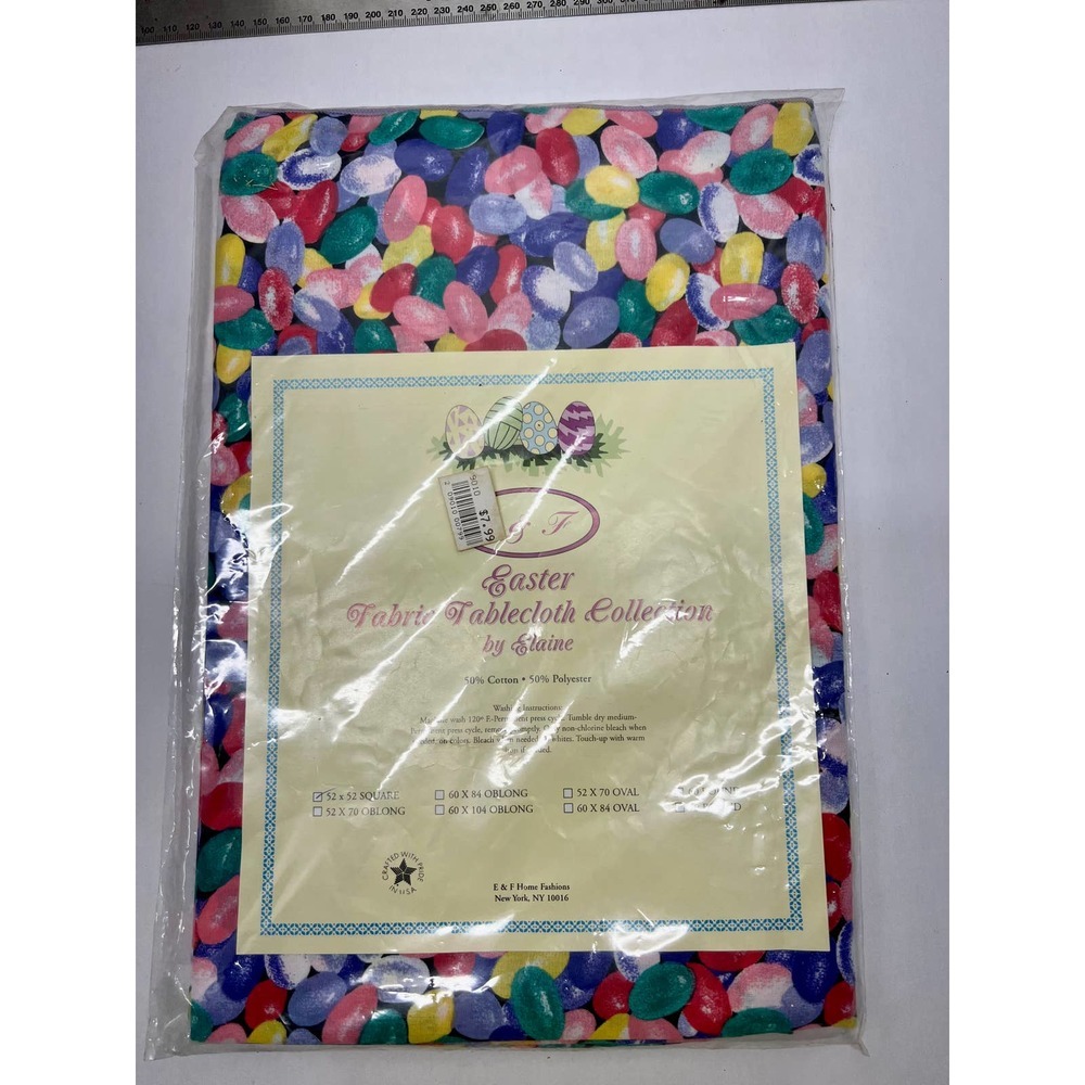 EASTER SPRING FABRIC TABLECLOTH COLLECTION BY ELAINE 52X52 SQUARE